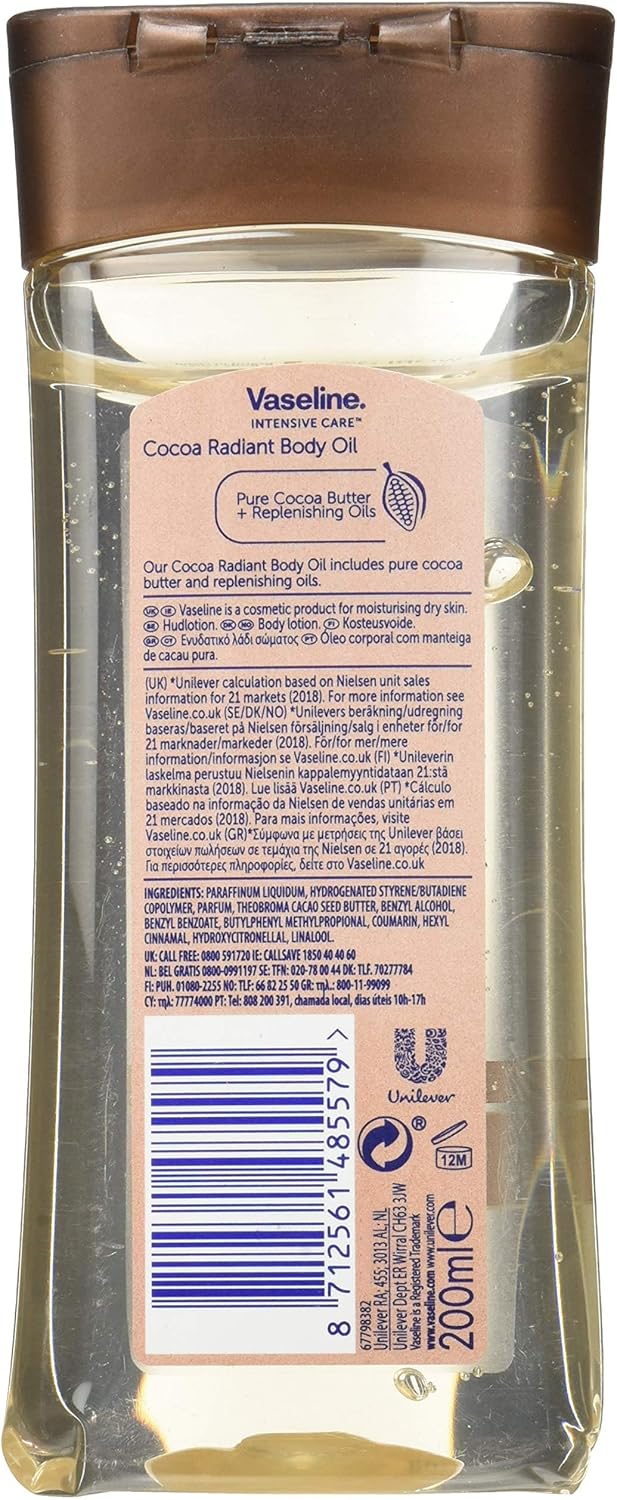 Vaseline Cocoa Radiant Körperöl | Intensive Pflege & Natürlicher Glow für trockene Haut
