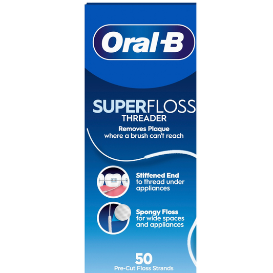 Oral-B Superfloss – Spezial-Zahnseide für Zahnspangen & Brücken (50 Fäden)